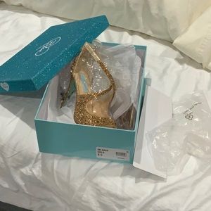 Betsey Johnson Gold Glitter Heels